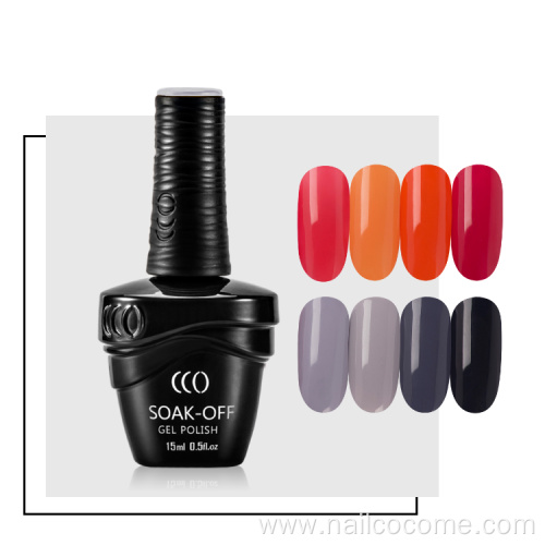 CCO Soak Off Uv Gel Nail Polish Wholesale Cheap 12 Colors UV/LED Lamp Easily Soak 15ml 3-10days 300 Pcs 1month 50-70g